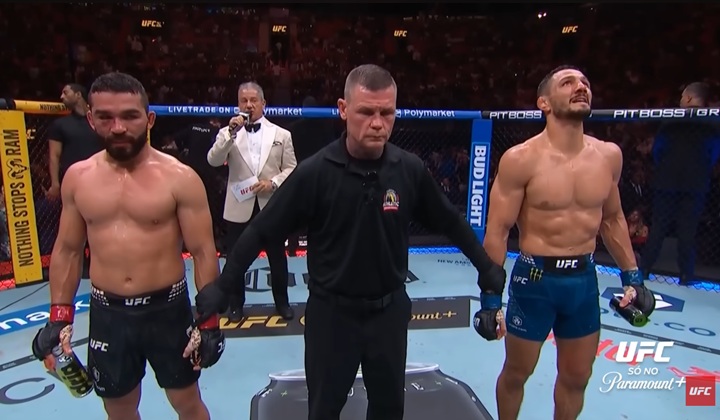 Patrício Pitbull detalha momento da lesão, admite limitações durante a luta e projeta caminho mais longo até nova chance pelo topo (Foto: Reprodução/UFC)