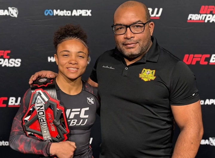 Treinador e empresário de Cássia Moura, Bruno Bastos analisa vitória da jovem atleta no UFC BJJ 8 e projeta objetivo da faixa-preta também ser campeã no peso-mosca (Foto: Reprodução/Instagram)