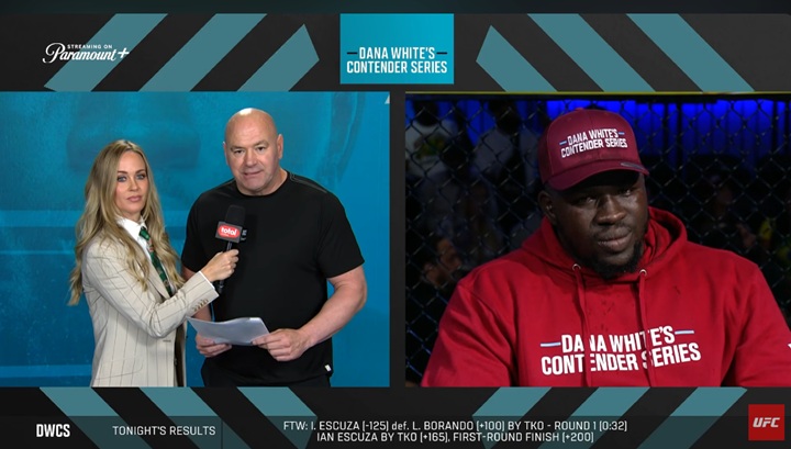 Adama Diop garante vaga no UFC após nocaute, mas recebe duras ressalvas de Dana White; brasileira Aieza Bertolso também é contratada (Foto: Reprodução/UFC)